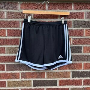 Adidas Black and White 3 Striped Athletic Shorts